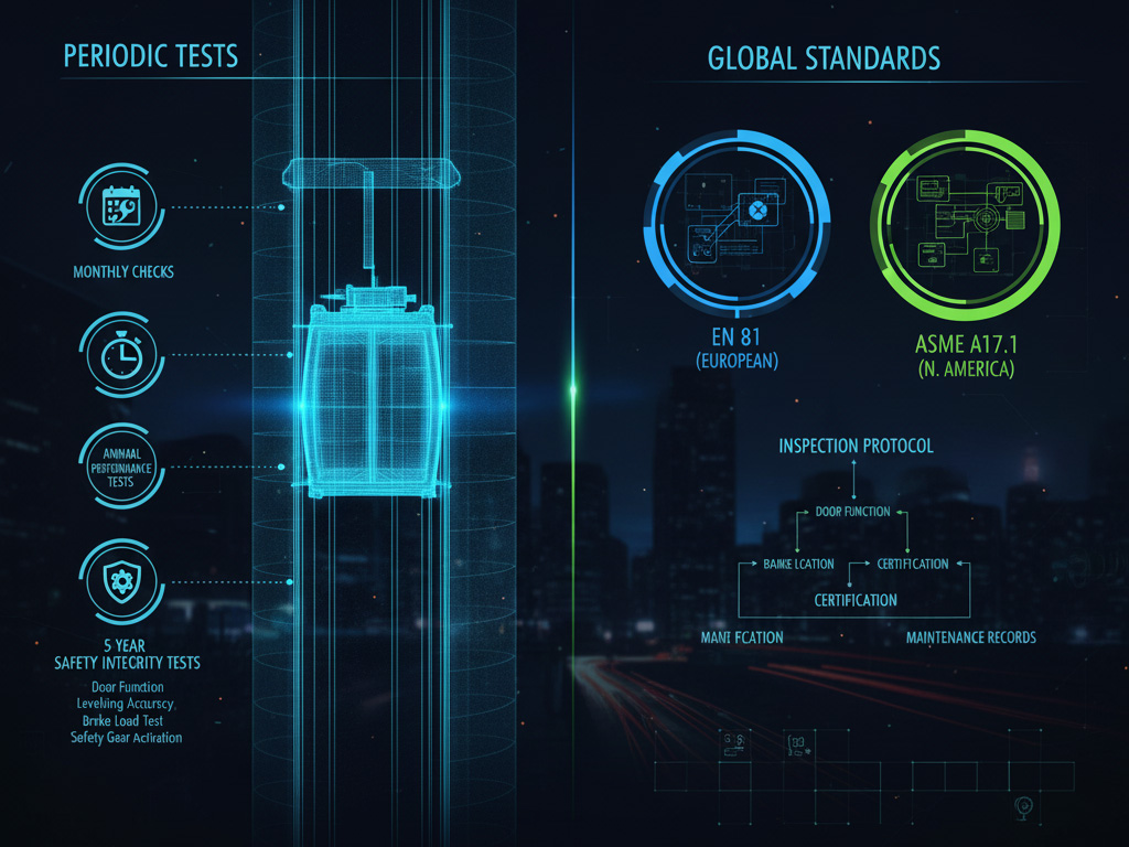 استانداردهای جهانی برای تستهای دورهای آسانسور استانداردهای جهانی برای تستهای دورهای آسانسور