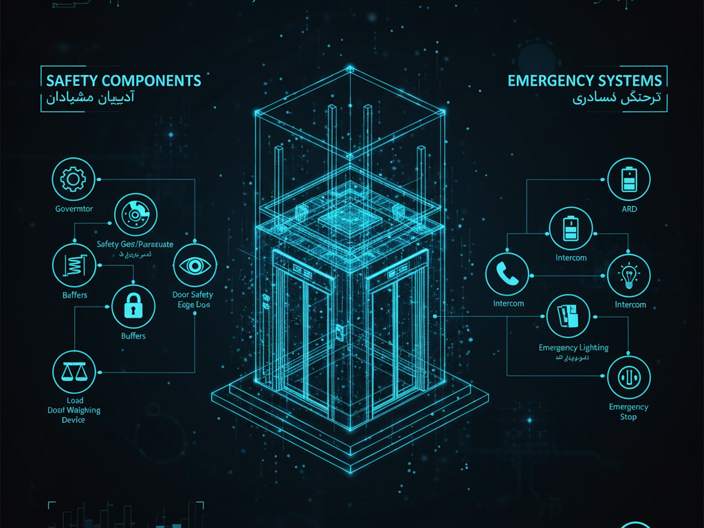 تجهیزات ایمنی ضروری در آسانسور تجهیزات ایمنی ضروری در آسانسور
